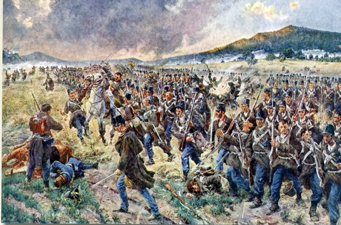 Angriff des Infanterie Regiment Nr. 73 am 29.06.1866 bei Lochow