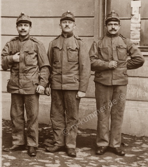 Leo Lohwasser (on the far right) with his comrades as private at k.u.k. Infantery Regiment 73, Prague