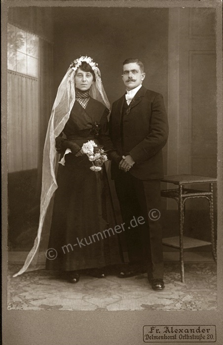 Leo Lohwasser and Marie Doberauer in Delmenhorst/ Germany, 06. Sep 1913